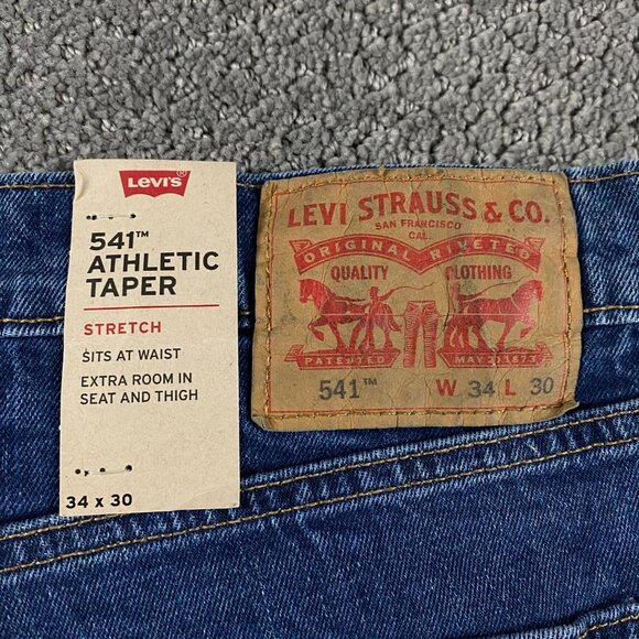 NWT Levi's 541 Athletic Taper Jeans Men's 34 x 30 Measures 35 x 29 Blue Stretch - Picture 9 of 15